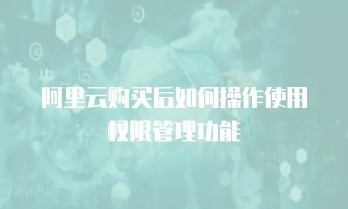 阿里云购买后如何操作使用权限管理功能