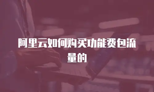 阿里云如何购买功能费包流量的