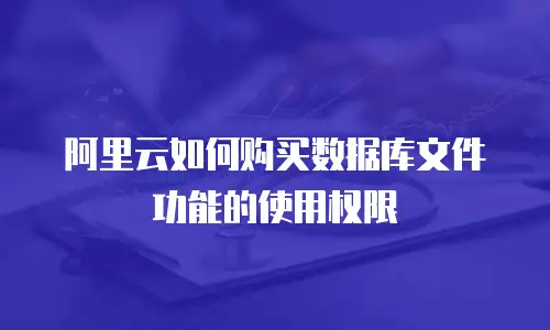 阿里云如何购买数据库文件功能的使用权限