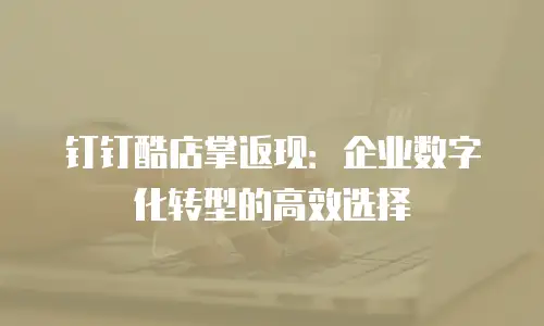 钉钉酷店掌返现：企业数字化转型的高效选择