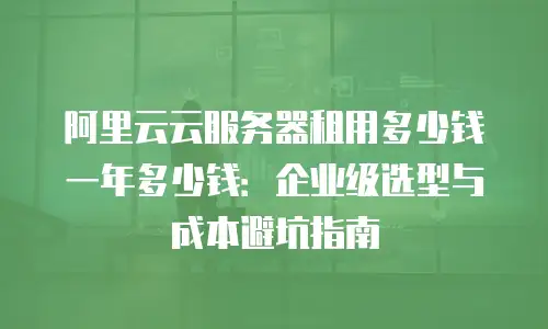 阿里云云服务器租用多少钱一年多少钱：企业级选型与成本避坑指南