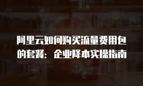 阿里云如何购买流量费用包的套餐：企业降本实操指南