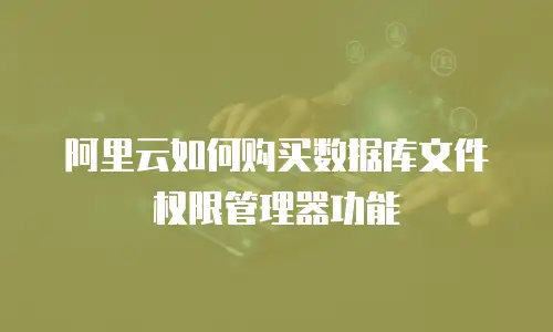 阿里云如何购买数据库文件权限管理器功能