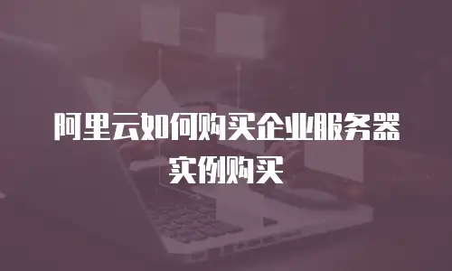 阿里云如何购买企业服务器实例购买