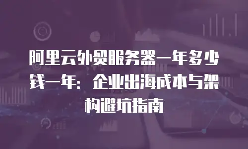 阿里云外贸服务器一年多少钱一年：企业出海成本与架构避坑指南