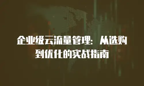 企业级云流量管理：从选购到优化的实战指南
