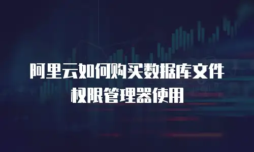 阿里云如何购买数据库文件权限管理器使用