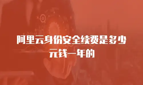 阿里云身份安全续费是多少元钱一年的