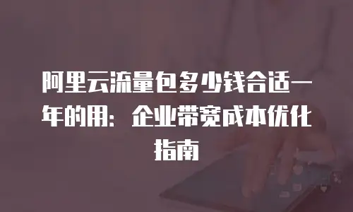 阿里云流量包多少钱合适一年的用：企业带宽成本优化指南