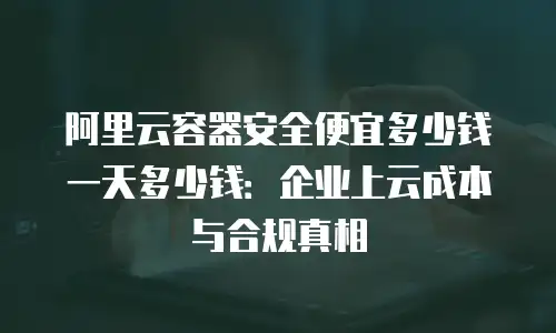 阿里云容器安全便宜多少钱一天多少钱：企业上云成本与合规真相
