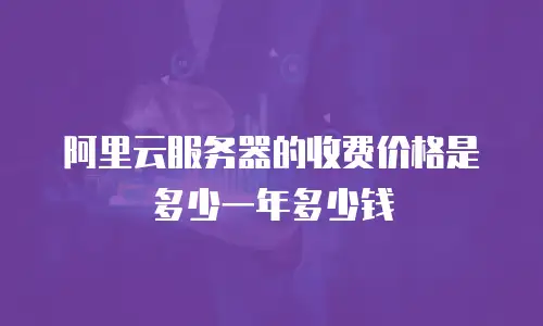 阿里云服务器的收费价格是多少一年多少钱