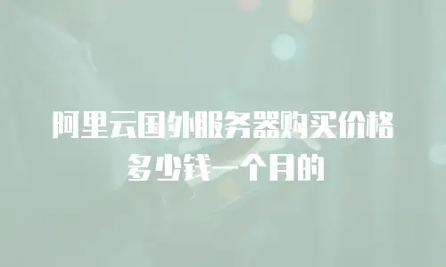 阿里云国外服务器购买价格多少钱一个月的