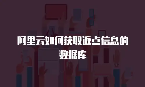 阿里云如何获取返点信息的数据库
