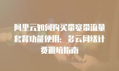 阿里云如何购买带宽带流量套餐功能使用：多云网络计费避坑指南