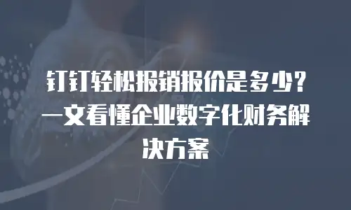 钉钉轻松报销报价是多少？一文看懂企业数字化财务解决方案