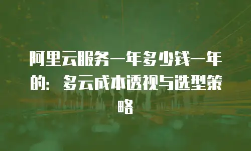 阿里云服务一年多少钱一年的：多云成本透视与选型策略