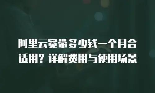 阿里云宽带多少钱一个月合适用？详解费用与使用场景