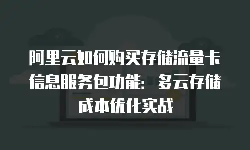 阿里云如何购买存储流量卡信息服务包功能：多云存储成本优化实战