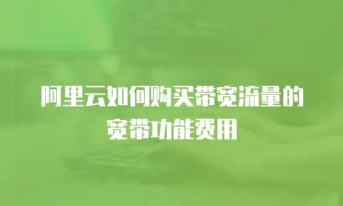 阿里云如何购买带宽流量的宽带功能费用