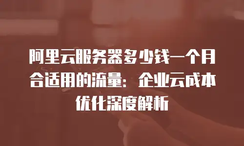 阿里云服务器多少钱一个月合适用的流量：企业云成本优化深度解析