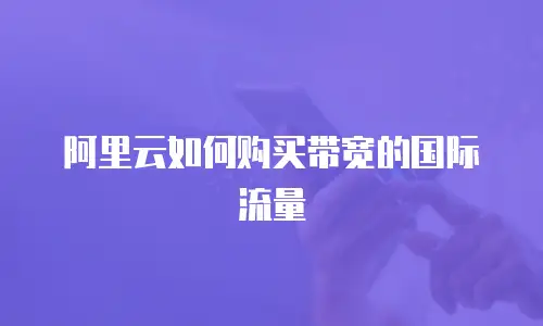阿里云如何购买带宽的国际流量