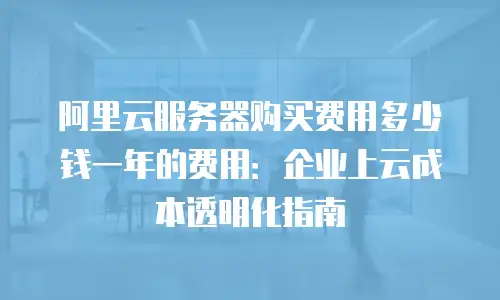 阿里云服务器购买费用多少钱一年的费用：企业上云成本透明化指南