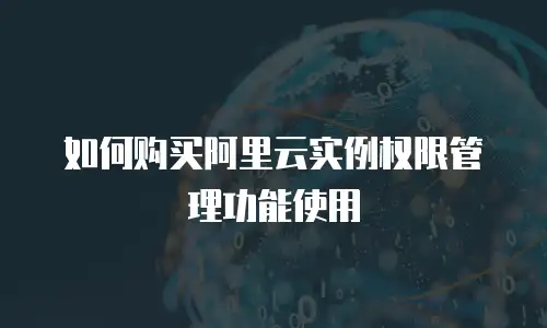 如何购买阿里云实例权限管理功能使用