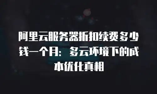 阿里云服务器折扣续费多少钱一个月：多云环境下的成本优化真相