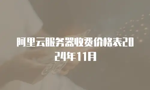 阿里云服务器收费价格表2024年11月