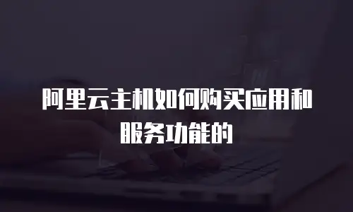 阿里云主机如何购买应用和服务功能的