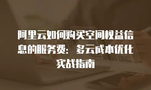 阿里云如何购买空间权益信息的服务费：多云成本优化实战指南