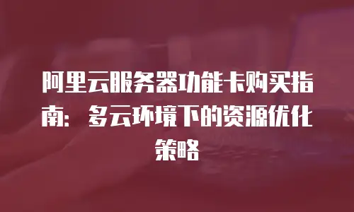 阿里云服务器功能卡购买指南：多云环境下的资源优化策略