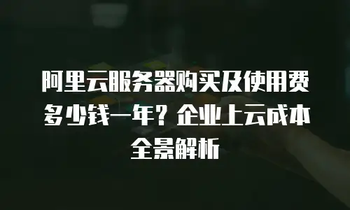 阿里云服务器购买及使用费多少钱一年？企业上云成本全景解析