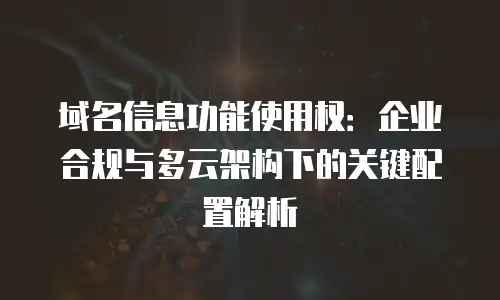 域名信息功能使用权：企业合规与多云架构下的关键配置解析