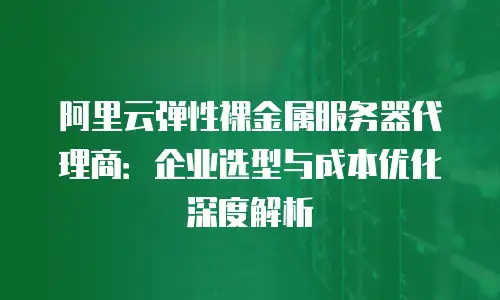 阿里云弹性裸金属服务器代理商：企业选型与成本优化深度解析