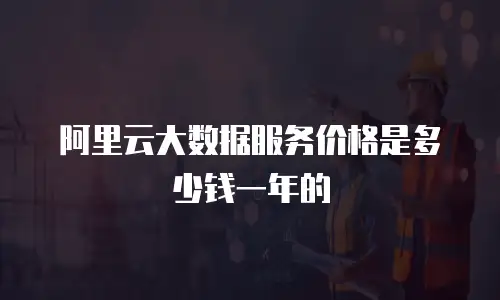 阿里云大数据服务价格是多少钱一年的
