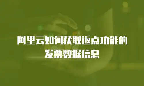 阿里云如何获取返点功能的发票数据信息