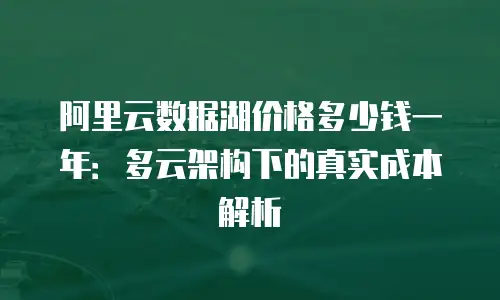 阿里云数据湖价格多少钱一年：多云架构下的真实成本解析