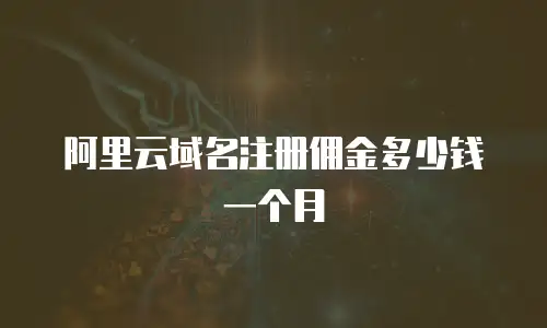 阿里云域名注册佣金多少钱一个月