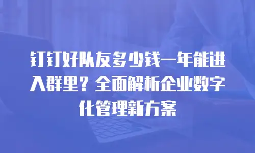 钉钉好队友多少钱一年能进入群里？全面解析企业数字化管理新方案