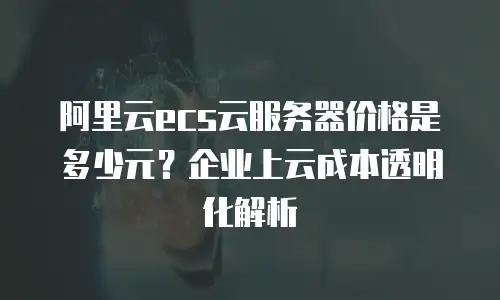 阿里云ecs云服务器价格是多少元？企业上云成本透明化解析
