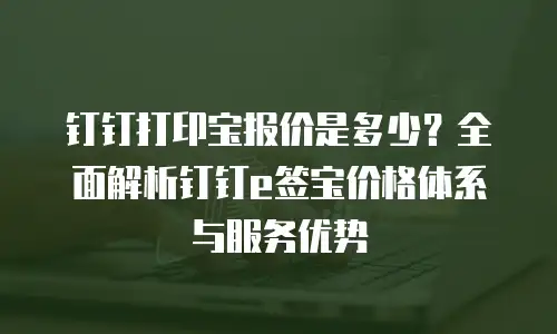 钉钉打印宝报价是多少？全面解析钉钉e签宝价格体系与服务优势
