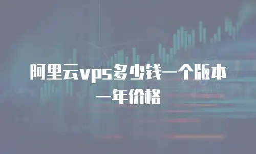阿里云vps多少钱一个版本一年价格