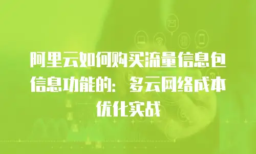 阿里云如何购买流量信息包信息功能的：多云网络成本优化实战