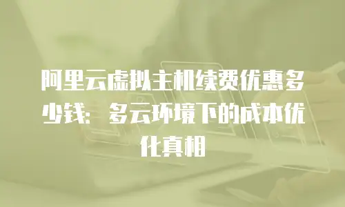 阿里云虚拟主机续费优惠多少钱：多云环境下的成本优化真相