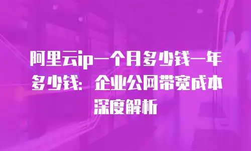 阿里云ip一个月多少钱一年多少钱：企业公网带宽成本深度解析