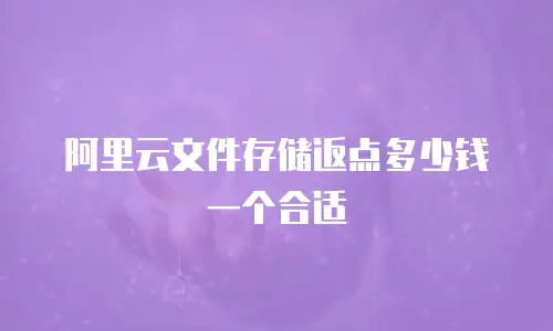 阿里云文件存储返点多少钱一个合适