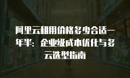 阿里云租用价格多少合适一年半：企业级成本优化与多云选型指南