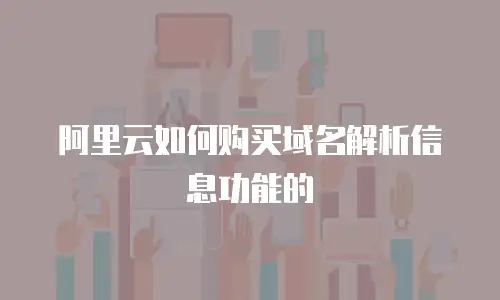 阿里云如何购买域名解析信息功能的