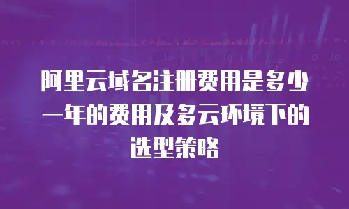 阿里云域名注册费用是多少一年的费用及多云环境下的选型策略